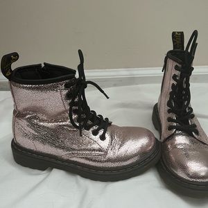 Girls Size 2 Shimmery Pink Dr. Marten Boots